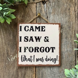 I Came I Saw I Forgot What I Was Doing, Funny Sign, Sarcastic Sign, Friend Gift, Funny Office, Happy Retirement, Gag Gift, Funny Decor, Bar