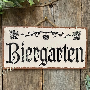 Biergarten Sign, German Sign, Beer Garden Sign, Bar Sign, Bar Decor, Pub Sign, Pub Decor, German Sign, German Decor, Beer Sign