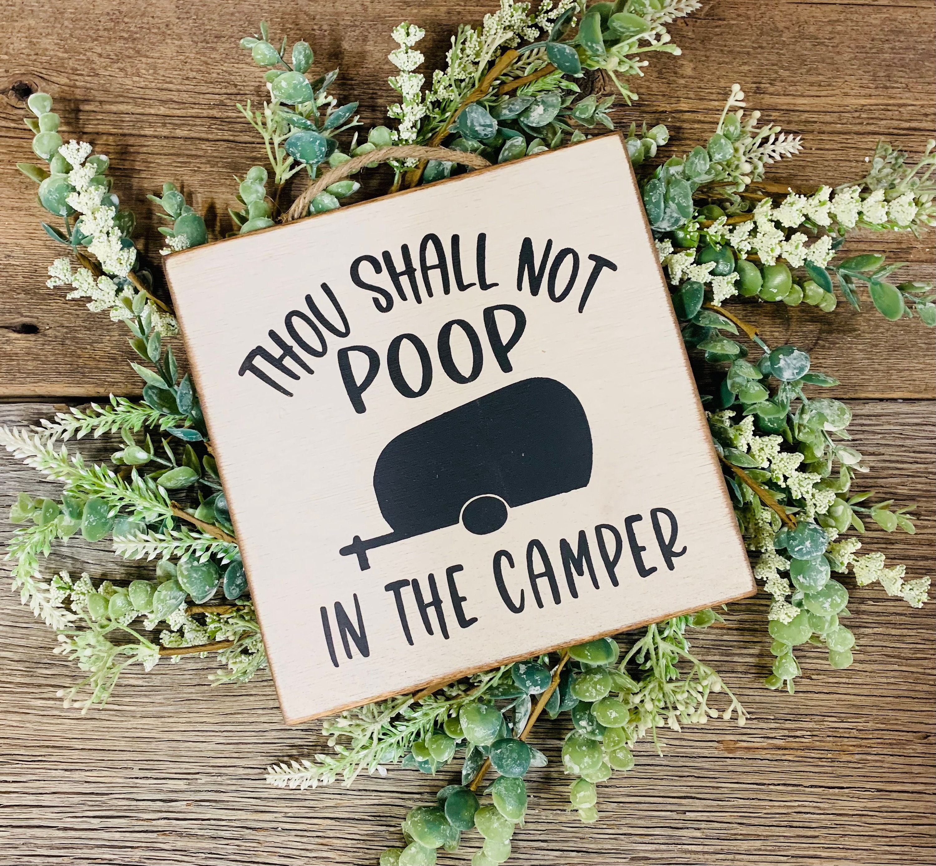 Thou Shall Not Poop in the Camper Camper Decor Rv Gift Rv Etsy