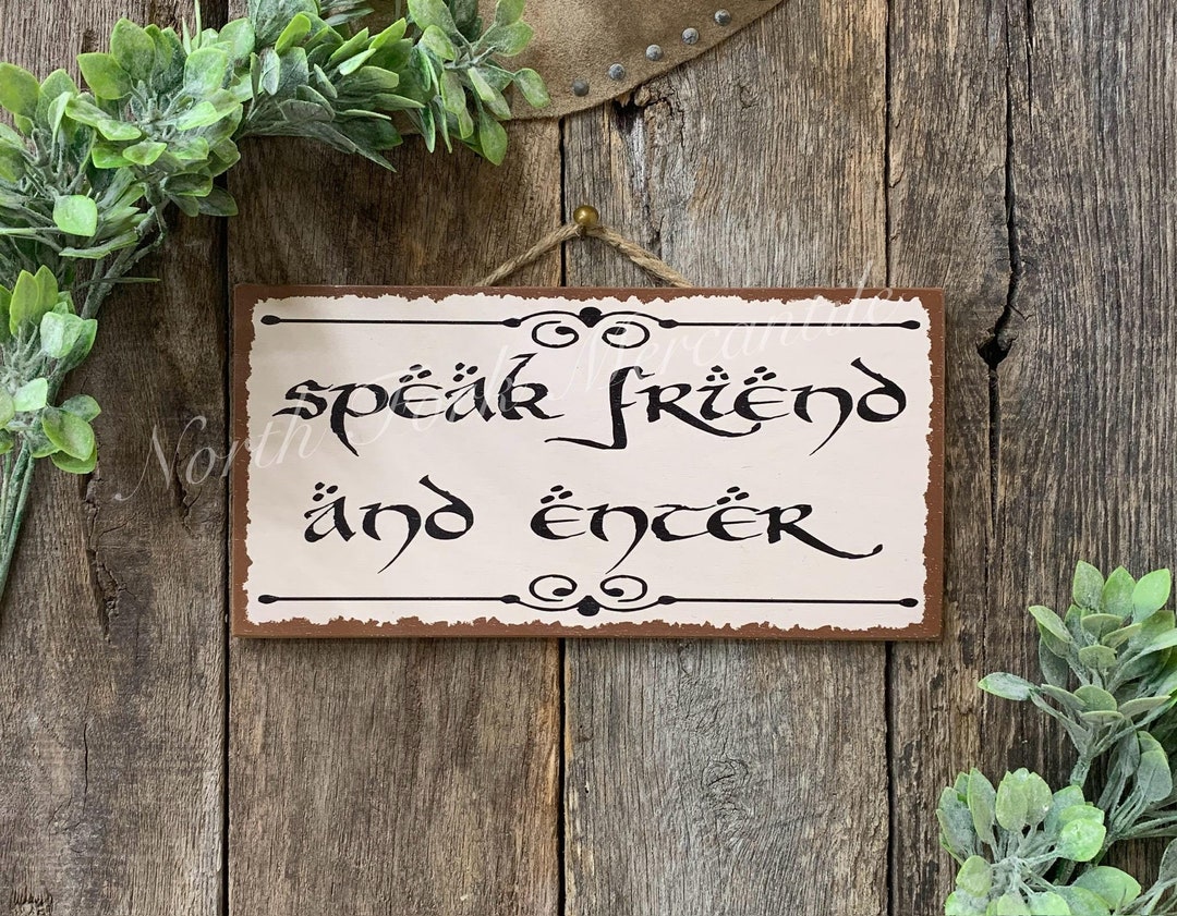 Speak Friend and Enter - RED Door Sign 6x9 Speak Friend and Enter - RED Door Sign 6x9