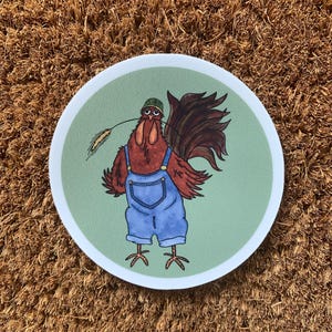 Corn Fed, Chicken Sticker, Farmer Sticker, Rooster Sticker, Chicken Decal, Rooster Decal, Planner Sticker, Vinyl Sticker, Laptop Sticker