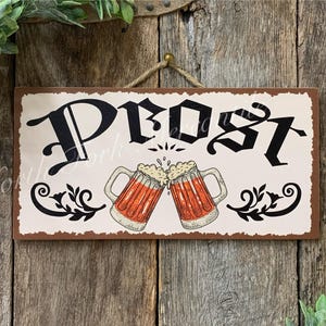 Prost, Biergarten Sign, German Sign, Beer Garden Sign, Bar Sign, Bar Decor, Pub Sign, Pub Decor, German Sign, German Decor, Beer Sign