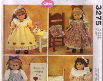 McCall/'s 3275 OOP 18 inch Girl Doll Clothes Pattern American Country Ruffles