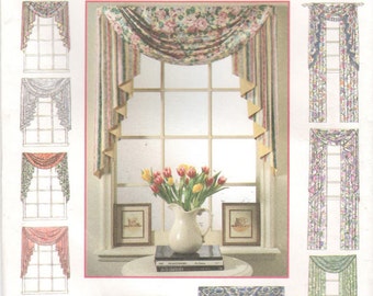 6973 UNCUT McCalls SEWING Pattern Window Coverings Valance Cafe OOP Curtains SEW