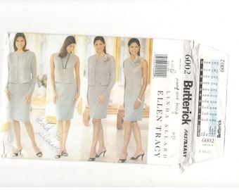 Butterick 6002 Sewing Pattern, Misses' Jacket, Dress, Top and Skirt, Size 8-10-12. Ellen Tracy Design.