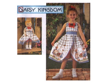 Uncut Simplicity 9166, sewing pattern, size 3-6 and 18" doll sundress pattern, shoulder straps