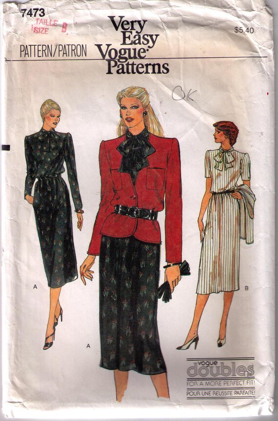 Patterns Craft Supplies & Tools Vogue 1569 80s sewing pattern size 8 ...