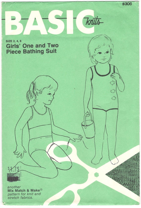 Basic Knits 306 Sewing Pattern Girls One And Two Piece Etsy