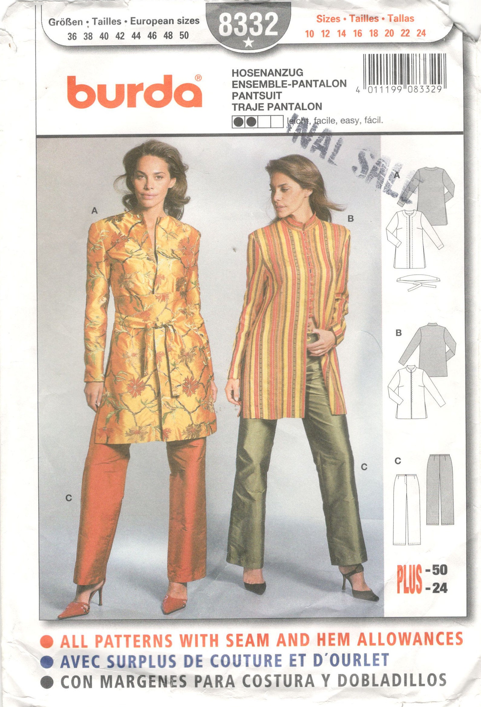 leg slit skirt sewing pattern spaghetti strap size 12-20 women/'s tank top Uncut Burda 5848