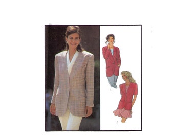 Uncut Style 2053, 90s sewing pattern, size 8-18 or 8-16 ,lined jacket pattern, blazer pattern, single button