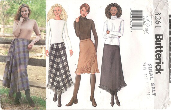 Butterick 3261 Sewing Pattern Misses A line Skirt With Three Hem Variations Sizes 6 8 10 Supply Pattern Etsy Australia