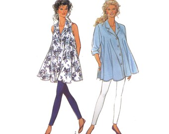 Uncut Style 2108, 90s sewing pattern, size 8-18 maternity shirt, collared shirt, maternity pants, leggings