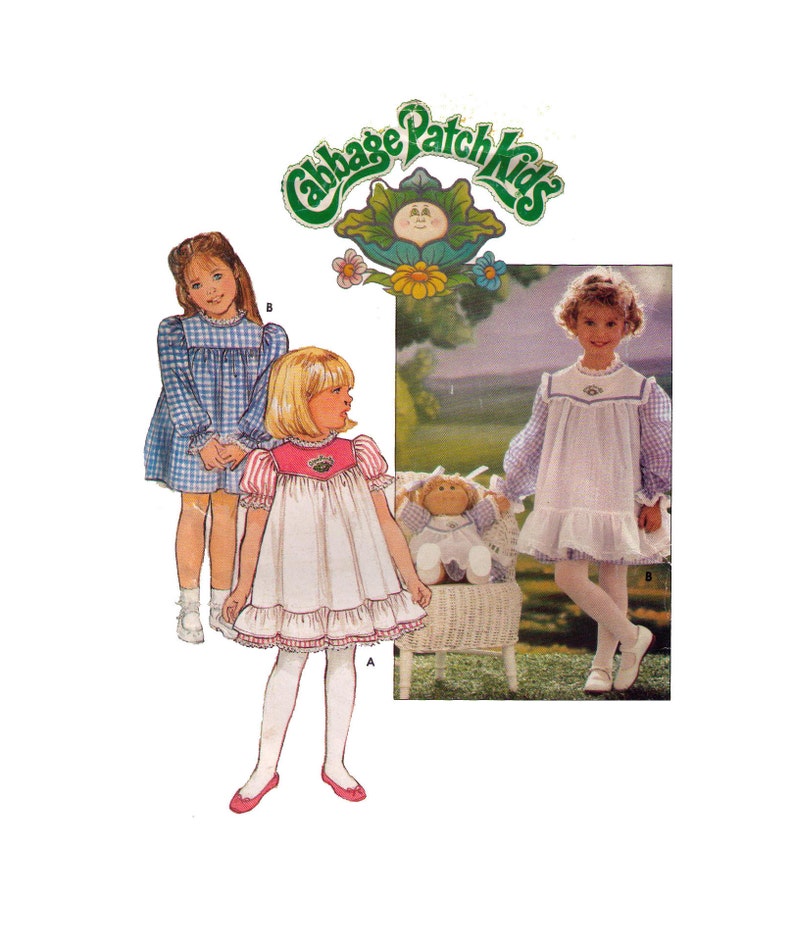 Goede geplooid 80s naaien patroon maat 2-4 Cabbage Patch Kids Butterick JJ-37