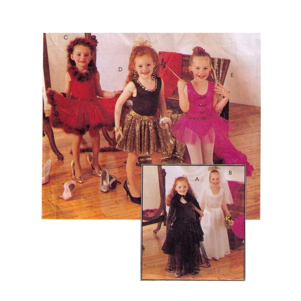 McCall 7848, 90s motif de couture, taille 3 fille costume d’Halloween, danseur, voile, body, jupe pleine