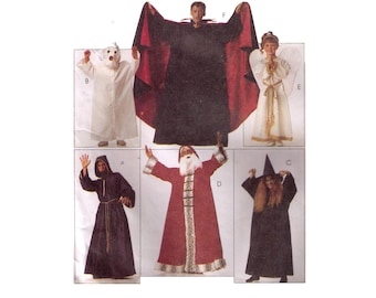 McCall's 7854, 90s sewing pattern, size 2-4 children's Halloween costume, ghost, vampire, angel, wizard, Santa, witch