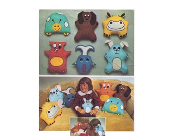 Simplicity 7228, sewing pattern, stuffed animal pillow, puppet, toy, dog, rabbit, owl