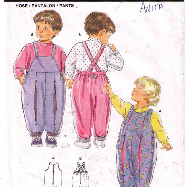 Burda 5028, sewing pattern, size 6 months - 3 years toddler's romper, overalls suspenders, crossed back