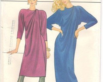 Uncut Butterick 4655 Sewing Pattern, Misses Wrap Dress in Two Lengths, Size 8 and Size 10.