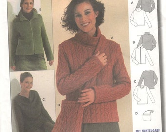 Burda 8881 Schnittmuster, Damen Turtleneck Pullover, Pullover Pullover, sollte Tasche Muster, Größe 8-14.