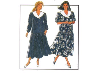 Uncut Style 1921, 90s sewing pattern, size 8-20 collared maternity dress, full skirt