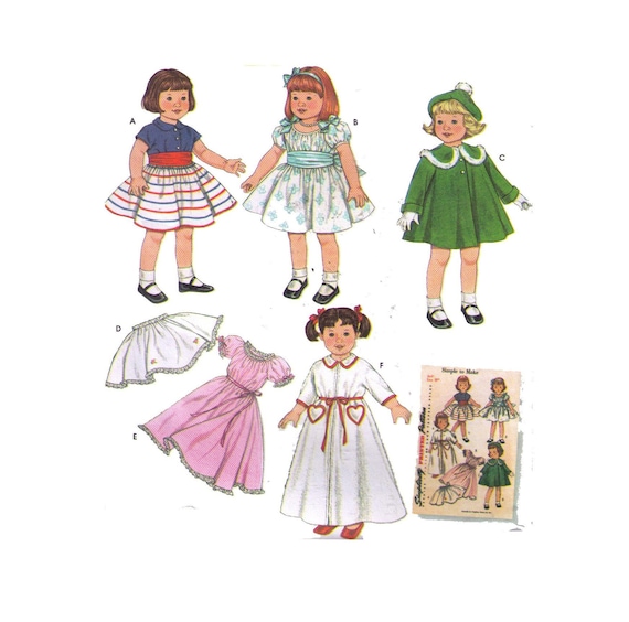Pictured Fashion Doll Clothes Simplicity Sewing Pattern 1955 Use to Make