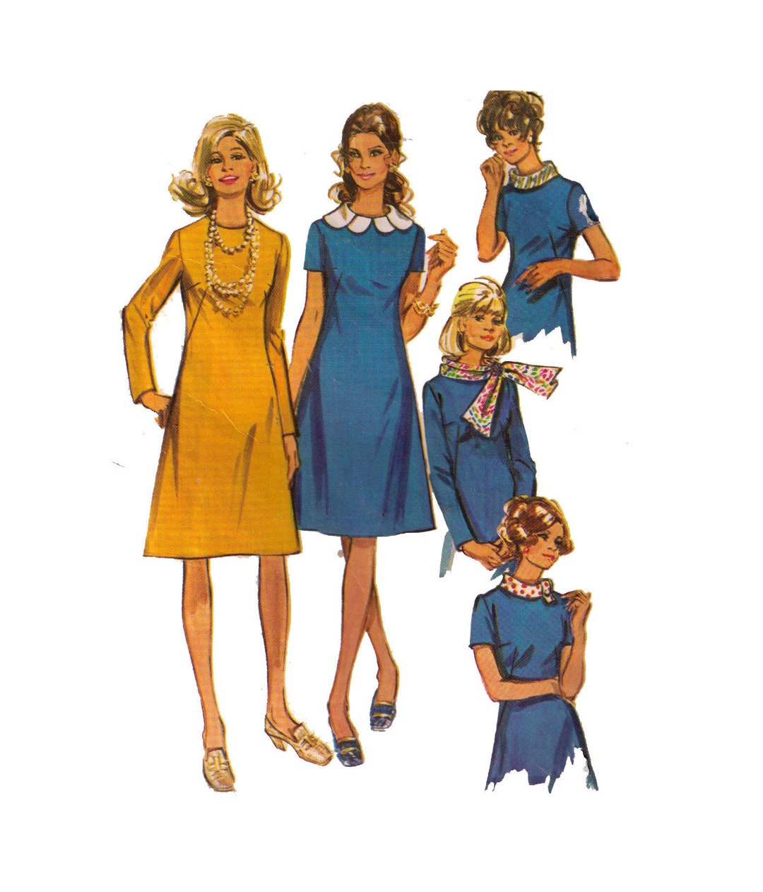 Simplicity 9223, 70s Sewing Pattern, Size 14 1/2 Bust 37 Women