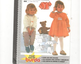 4 Pants 3 Classic 1990s Burda 4576 UNCUT Sewing Pattern Infant Toddlers' 2 Shorts Size 12M Child's Tops 18M