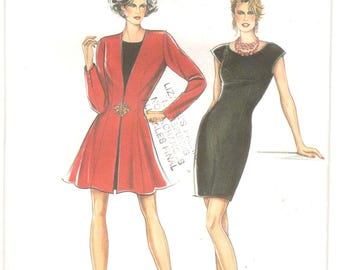 Style 2201 Sewing pattern, 90s' Pattern for Misses' Jacket and Dress, Size 8-18. Uncut and FF.