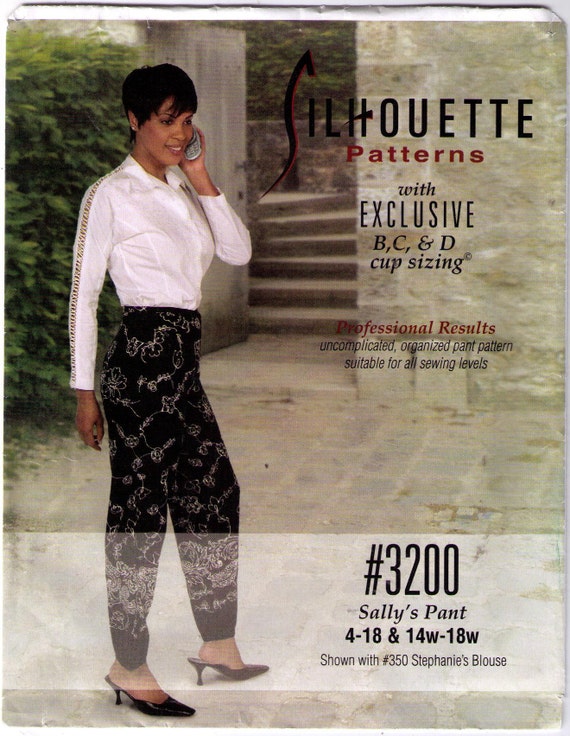 Uncut Silhouette 3200, sewing pattern, size 4-18 women's high waisted pants  pleated tapered pants