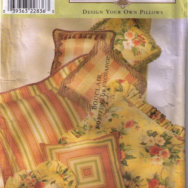 Uncut Simplicity 8702, 90s sewing pattern, neck roll pillow, square pillowcase, heart, pillow sham