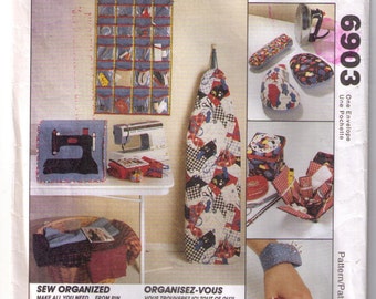 non-coupé McCall's 6903, 90s Sewing Pattern, Pin Cushions, Wall Hanging, Sewing Machine cover, iron board cover