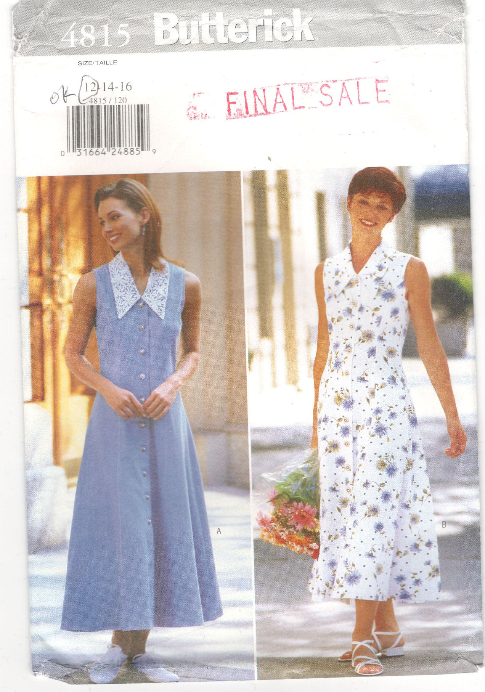 Vogue 7982 Wrap Dress & Coat, Off-Shoulder Jumpsuit & Belt Sz 14 UNCUT  Pattern