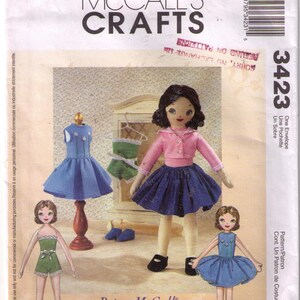 Uncut McCall's 3423, Sewing pattern, Retro Betsey McCall doll and clothes flared skirt chemise jacket dress petticoat