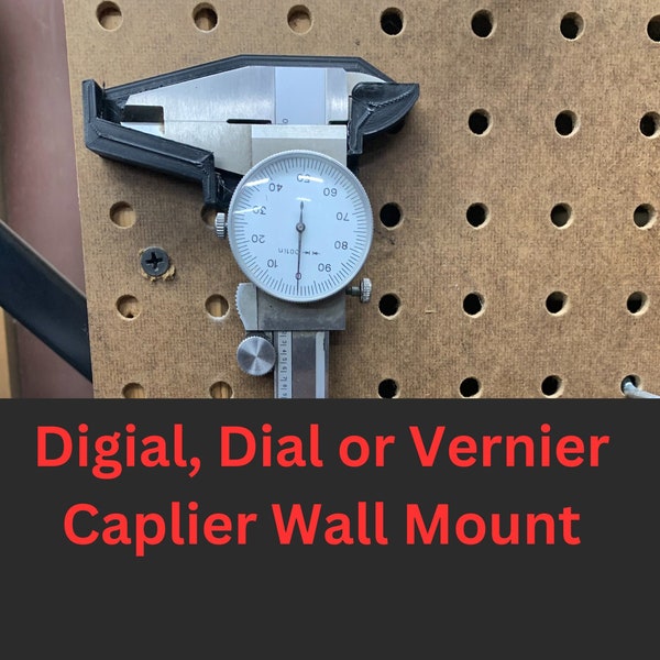 Digital Caliper Mount | Dial Caliper Mount / Holder | Tool Storage Organizer | 3D Printed | Wall Mount