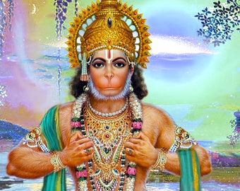 Hanuman’s Devotion and Service, Fine Art Print
