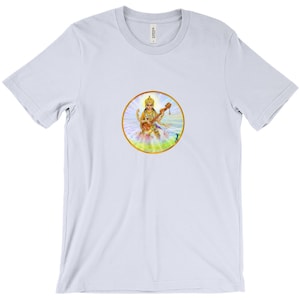 Shree Saraswati, Goddess Of The Arts. Heart-Centered Design On Front Of T-Shirts