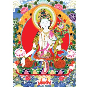 Tara es la mujer Bodhisattva de la compasión y la longevidad. Tarjetas de felicitación de Corazones por Amor