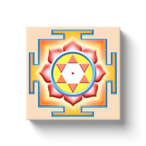 Goddess Saraswati Yantra. Fine Art Print On Ready To Hang Stretched Canvas