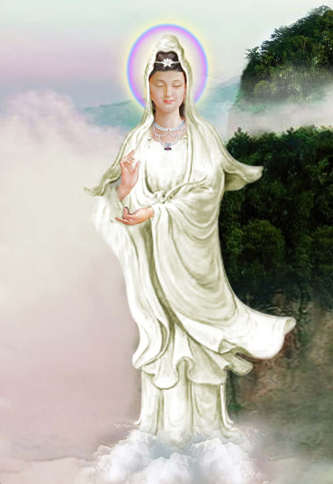 Quan Kin Image Quan Yin, Mother of Compassion, Bestowing Blessings. Fine Art Print on ...