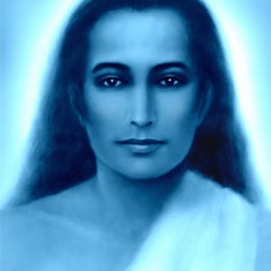 Mahavatar Babaji Portrait In Blue. Professional Fine Art Print, Photographic Paper
