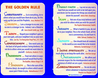 The Golden Rule according to over a Dozen World Religions, Fine Art Print