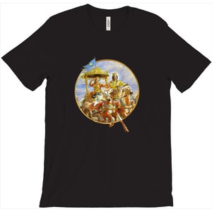 Krishna, Who Holds The Reigns Of The Mind, & Arjuna In The Chariot With Horses. T-Shirts