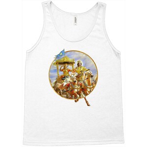 Krishna, Who Holds The Reigns Of The Mind, & Arjuna In The Chariot With Horses. Tank Tops