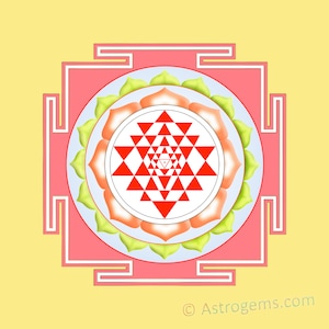 Shree Yantra, uno degli Yantra più propizi, importanti e potenti. Stampa professionale su carta fotografica lucida