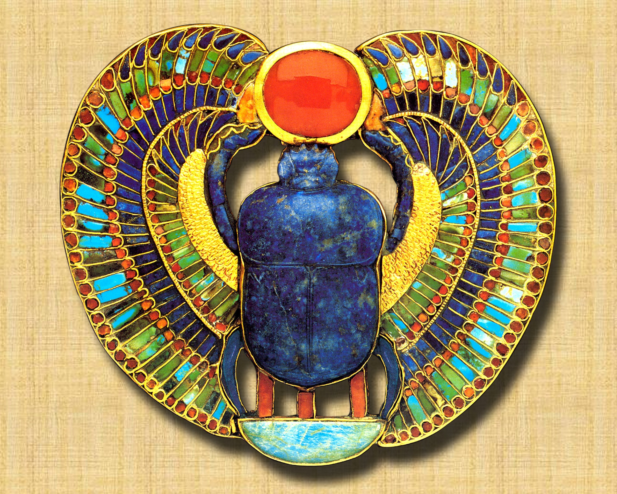 Ebros Egyptian Beautiful Winged Scarab Amulet Ankh Symbol Of Rebirth