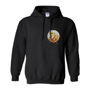 Krishna Holding The Reigns Of The Mind, & Arjuna On A Chariot With Horses. Hoodies (No-Zip/Pullover)