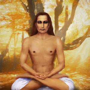 Mahavatar Babaji in Lotus Posture Sunset Light. Professional - Etsy UK Mahavatar Babaji in Lotus Posture Sunset Light. Professional - Etsy UK