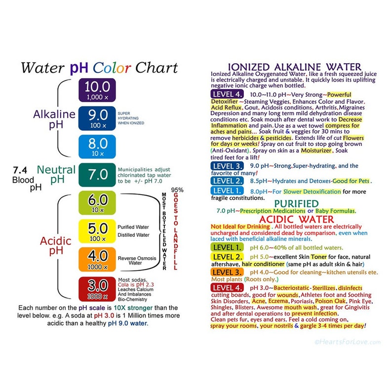 Alkaline Water Infographic and Ph Chart on High Quality - Etsy