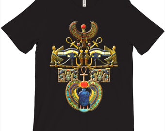 Unique Egyptian Ancient Symbols Mask On T-Shirt By Hearts For Love