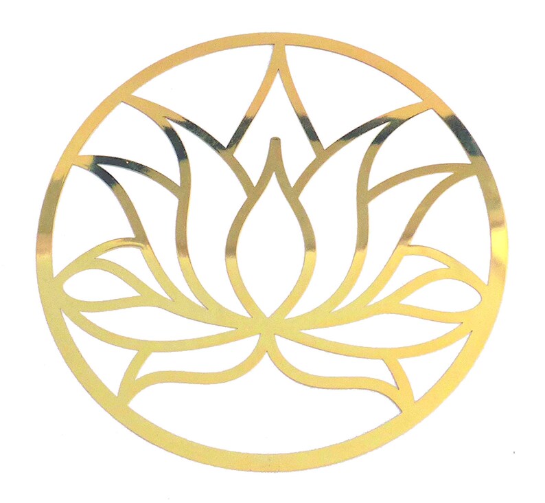 18k Gold plated Lotus Flower cut out Healing Grid YA676